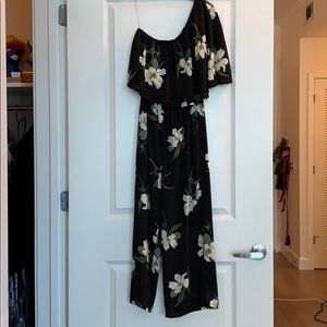 fab’rik floral one shoulder jumpsuit